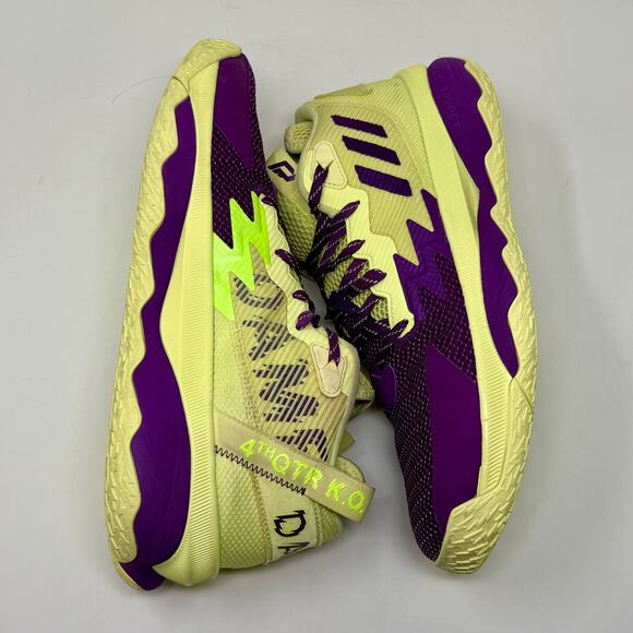 Adidas Dame 8 Lillard Basketball Shoes Mens Sz 13 Purple Yellow S-1524 Sporty - Picture 11 of 16
